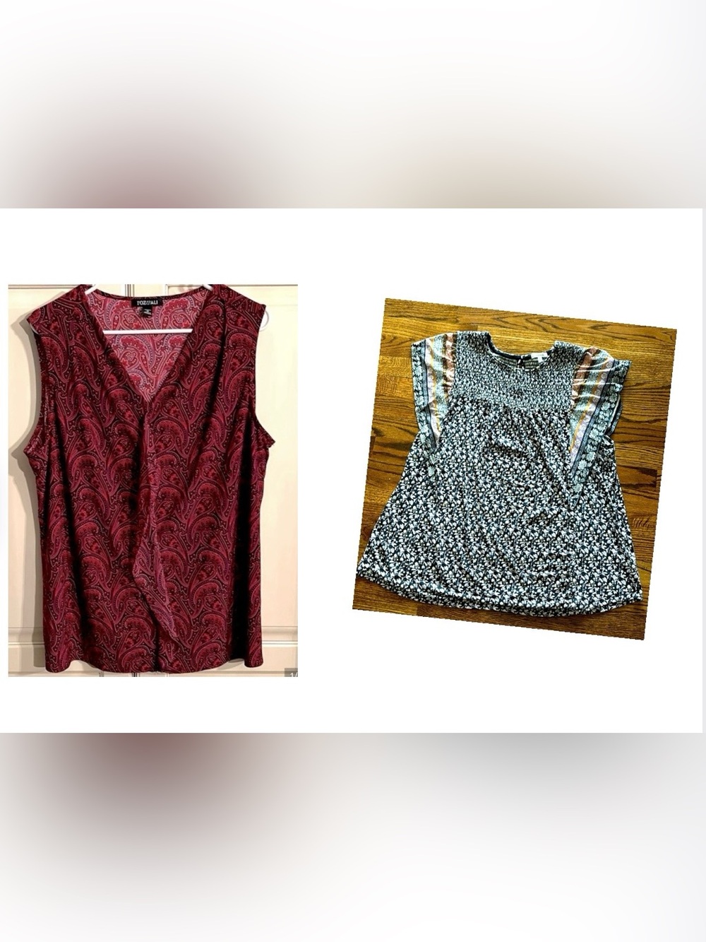BUNDLE - Two 1X Tops, Paisley Tank and Cap Sleeve BOHO